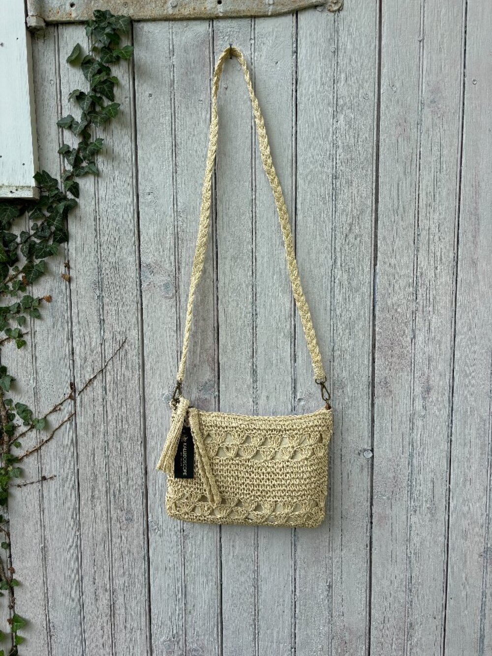 Kaleidoscope Accessories Natural Crochet Crossbody Bag | NWT